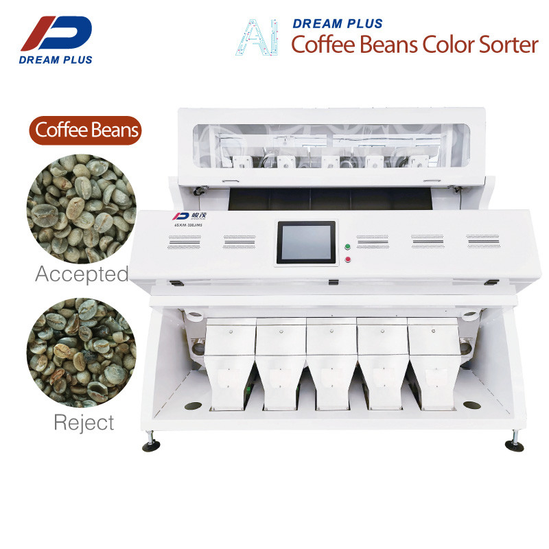 Industriële 5 Chutes Coffee Bean Color Machine met RGB-camera Eenvoudige installatie