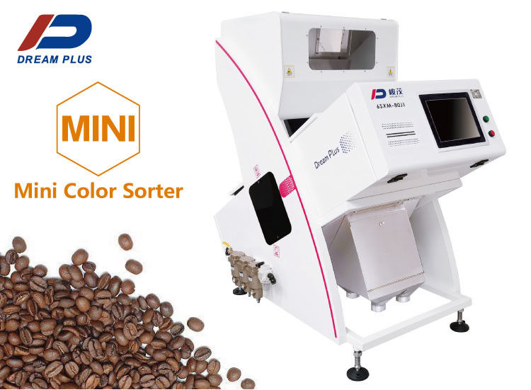 Één Groen Sorteren van Hellingsmini coffee bean color sorter en de bonen van de Braadstukkoffie